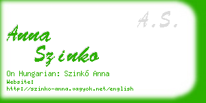 anna szinko business card